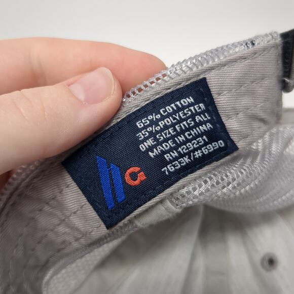 ID Strapback Trucker Hat Gray One Size Adjustable Mesh Back Distressed 6 Panel - Picture 9 of 9